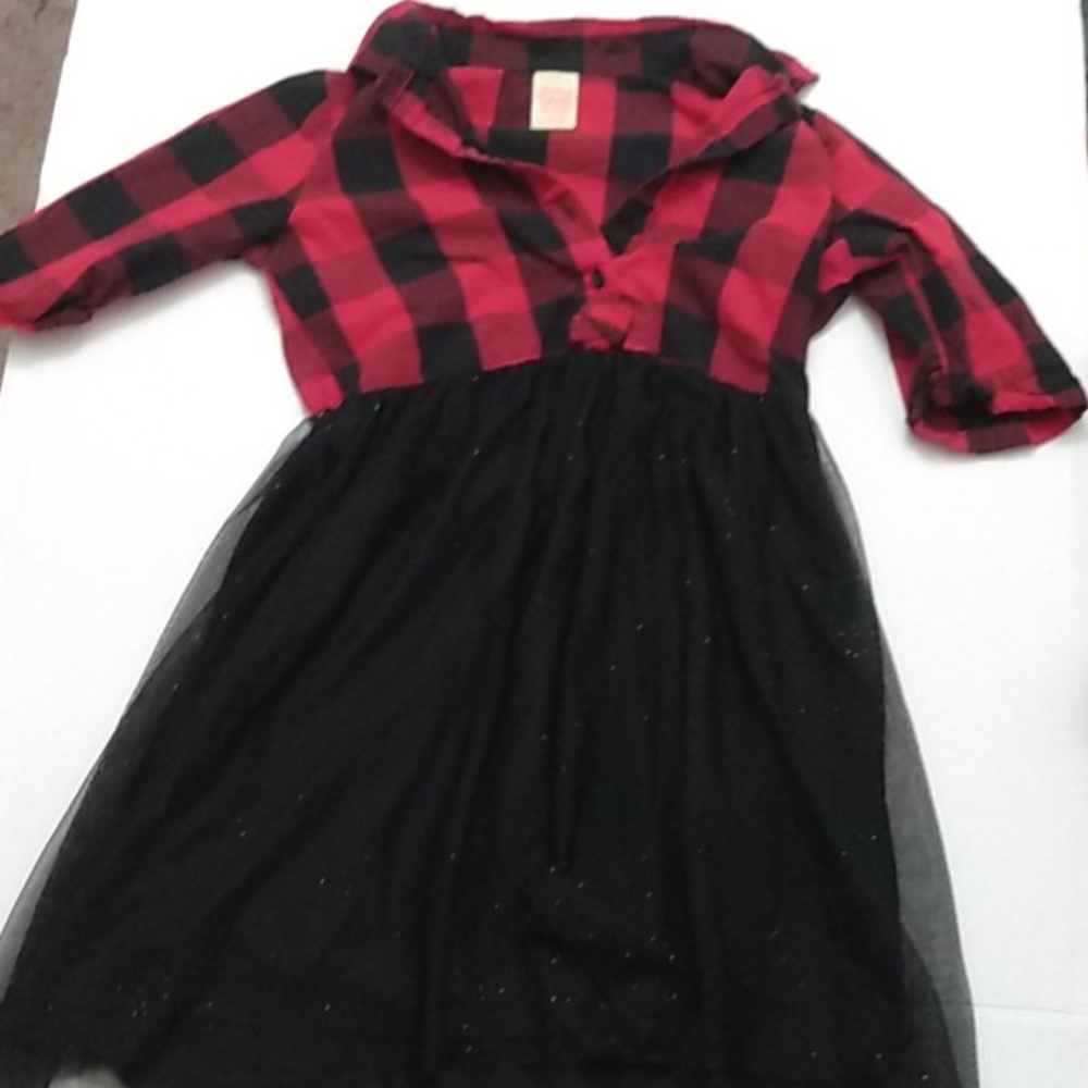 Winter- girls- plad - dress